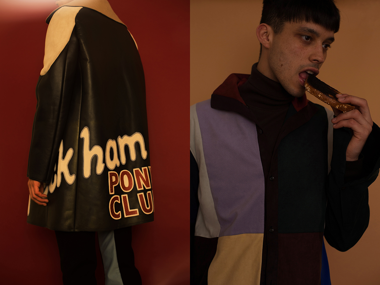 Oisín wears leather coat and pants DANIEL W. FLETCHER . Oisín wears shirt CHIN MENS polo neck knit BEN SHERMAN