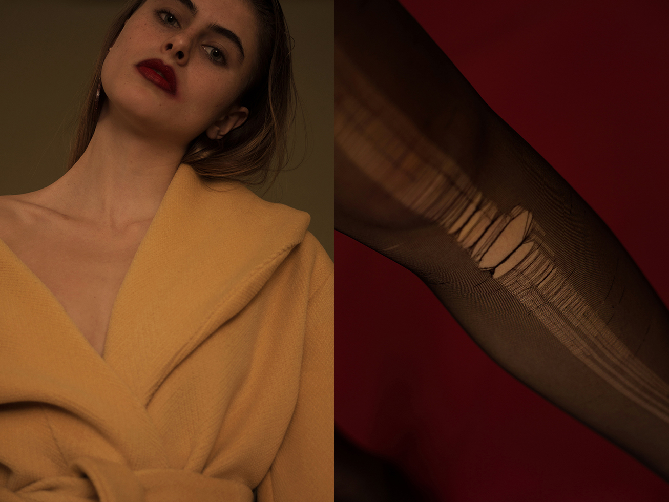 Shanti wears coat and earring SOPHIE CULL CANDY