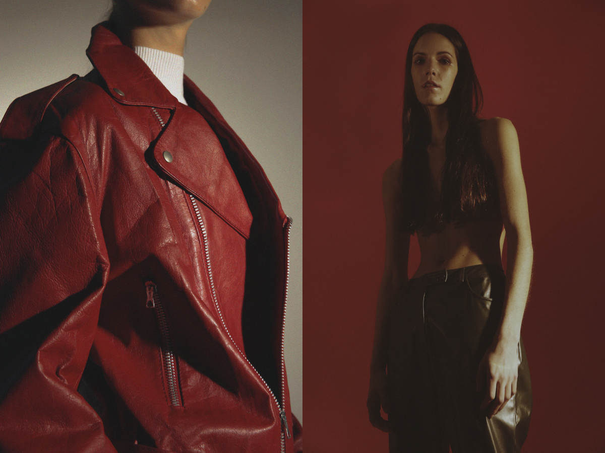 turtleneck STYLIST'S ARCHIVE vintage perfecto SERENDEEPITY . leather pants STYLIST'S ARCHIVE