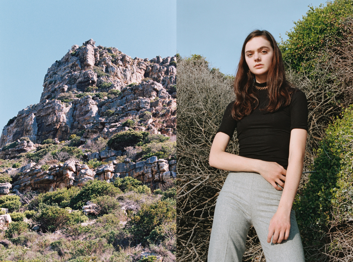 Aran wears top AMERICAN APPAREL pants HARMONY necklace JUSTINE CLENQUET