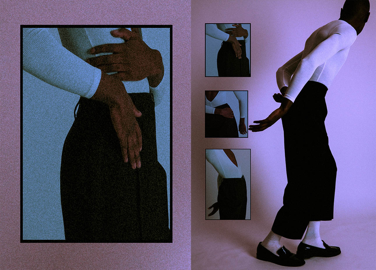 leotard AMERICAN APPAREL pants LILIANE ROMI from ANNIE CURTIS' socks STYLIST'S OWN shoes XANDER ZHOU
