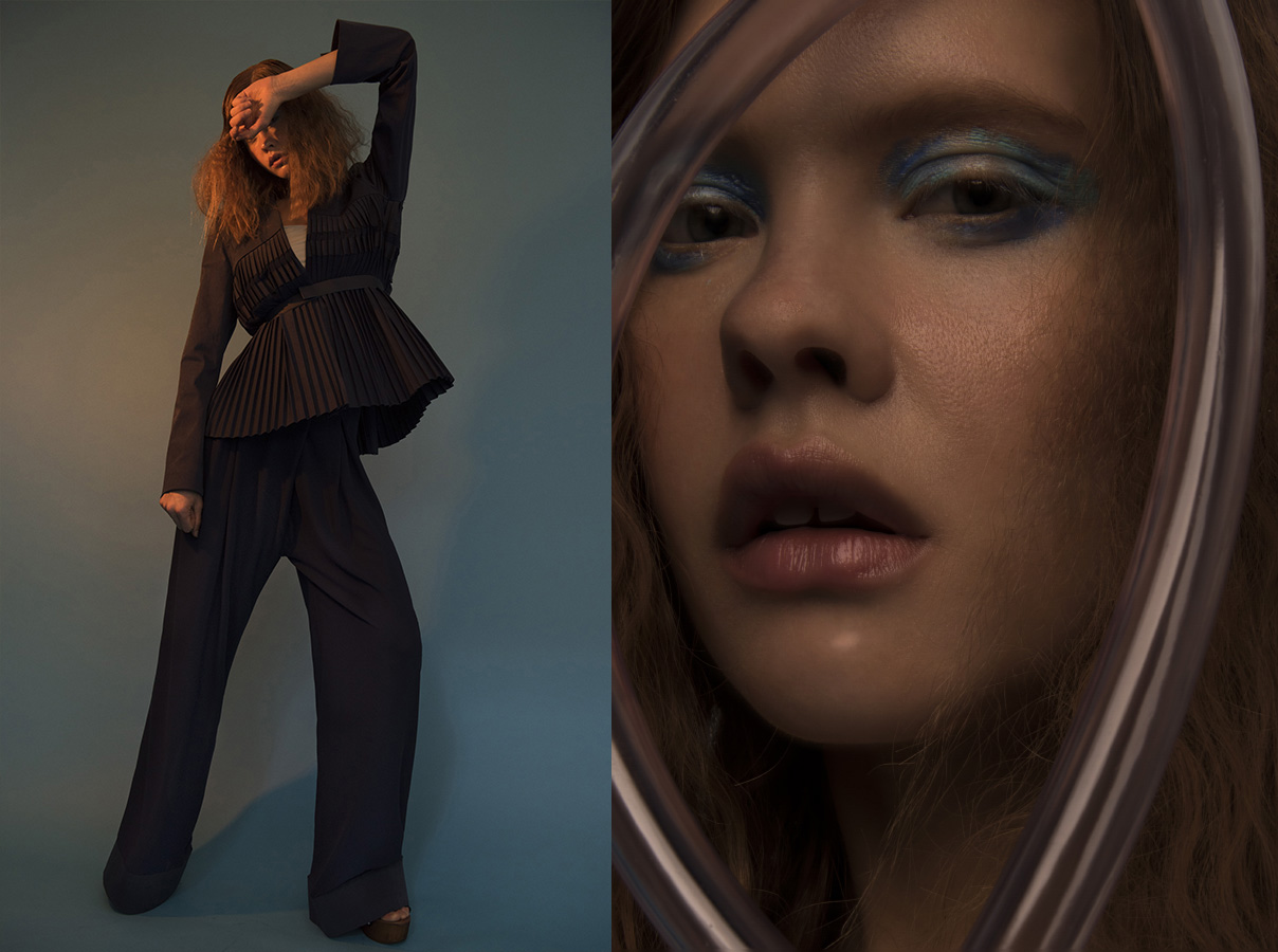 jacket, trousers and belt LEA PECKRE top ROQUE BY ILARIA NISTRI shoes STEVEN MADDEN
