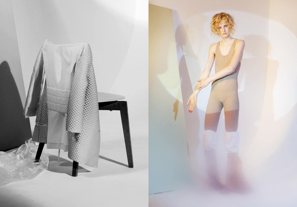 jacket NEHERA . jumpsuit NEHERA socks and boots SAMUEL GUI YANG