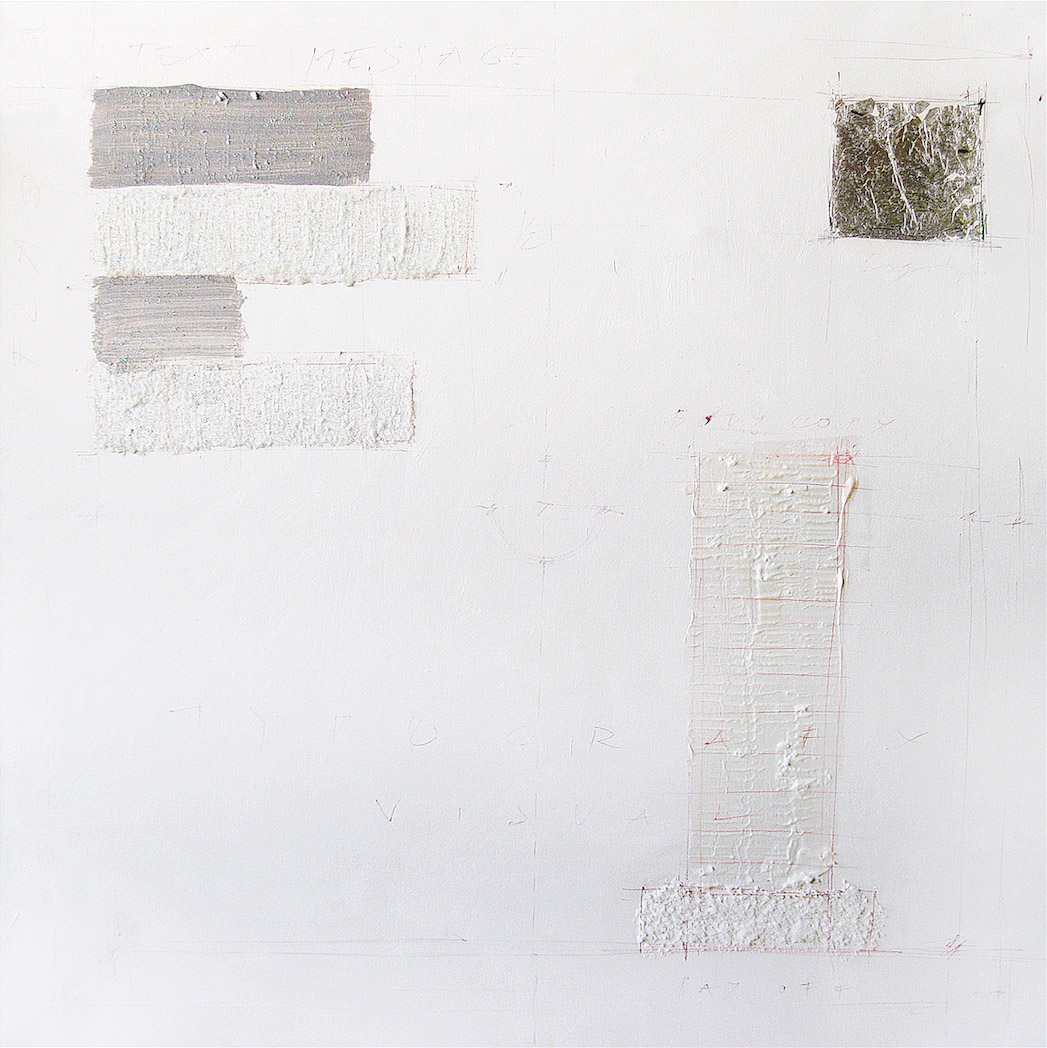 Advisual 2, 2000, oil, acrylic, solt, silver leaf, chalk on canvas, 100x100 cm
