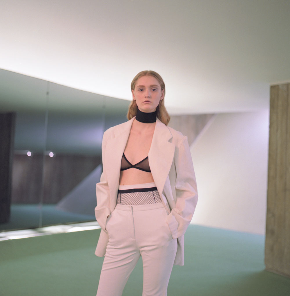 suit MASHA MA necklace ANNE SOFIE MADSEN bra AMERICAN APPAREL