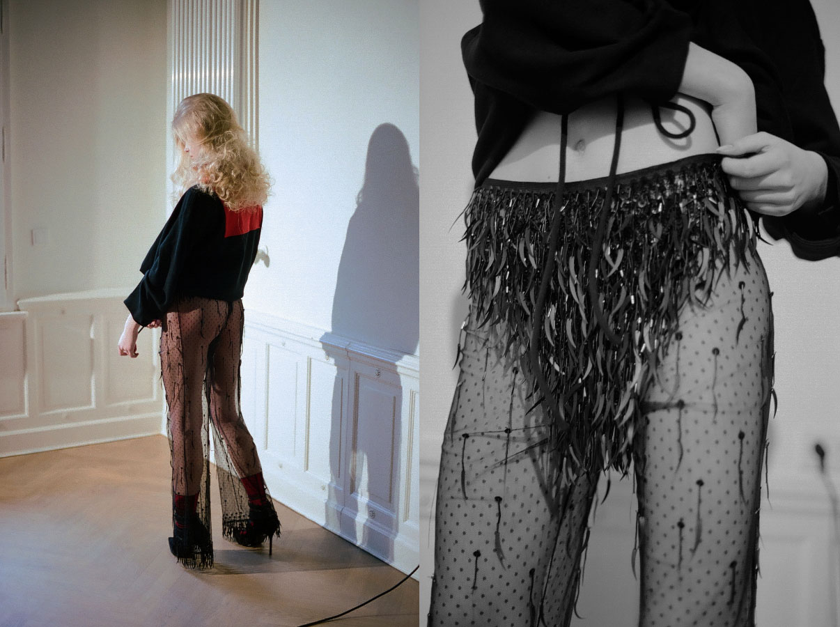 sweater JW ANDERSON pants STYLIST'S OWN socks NIKE heels STYLIST'S OWN