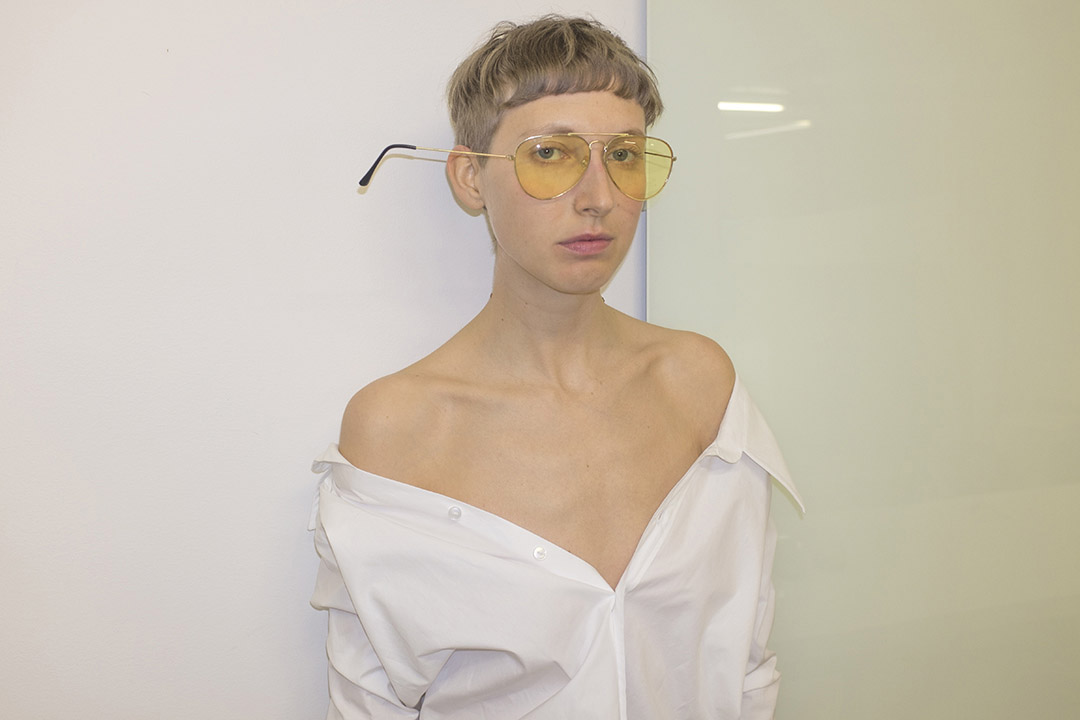 sunglasses STYLIST'S OWN shirt BACK