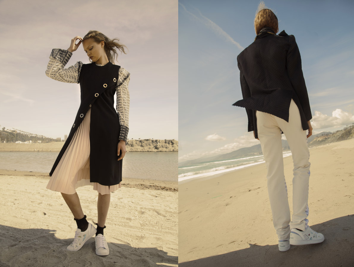 top LOEWE dress BEAUFILLE skirt TOPSHOP sneakers ELEVEN PARIS . jacket LANDEROS pants LOEWE sneakers ELEVEN PARIS