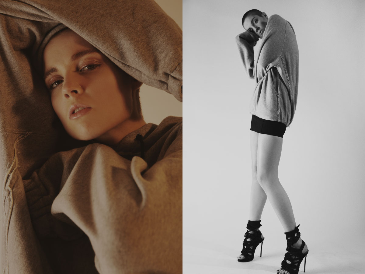 sweater GOLDEN GOOSE DELUXE BRAND . skirt and shoes DSQUARED2 