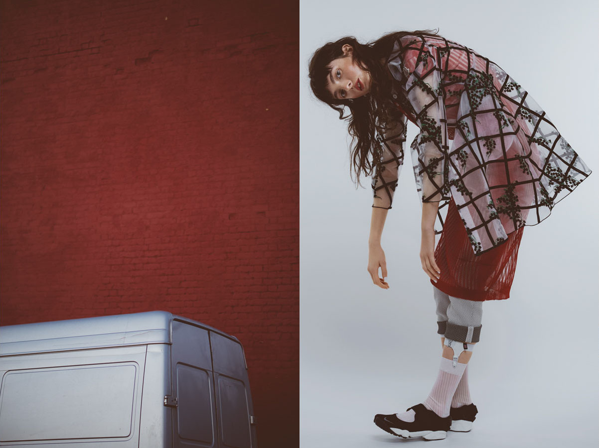dress MALENE ODDERSHEDE BACH coat MONCLER GAMME ROUGE pants SUIT BLANCO suspender ALBERT THURSTON socks STYLIST'S OWN shoes NIKE