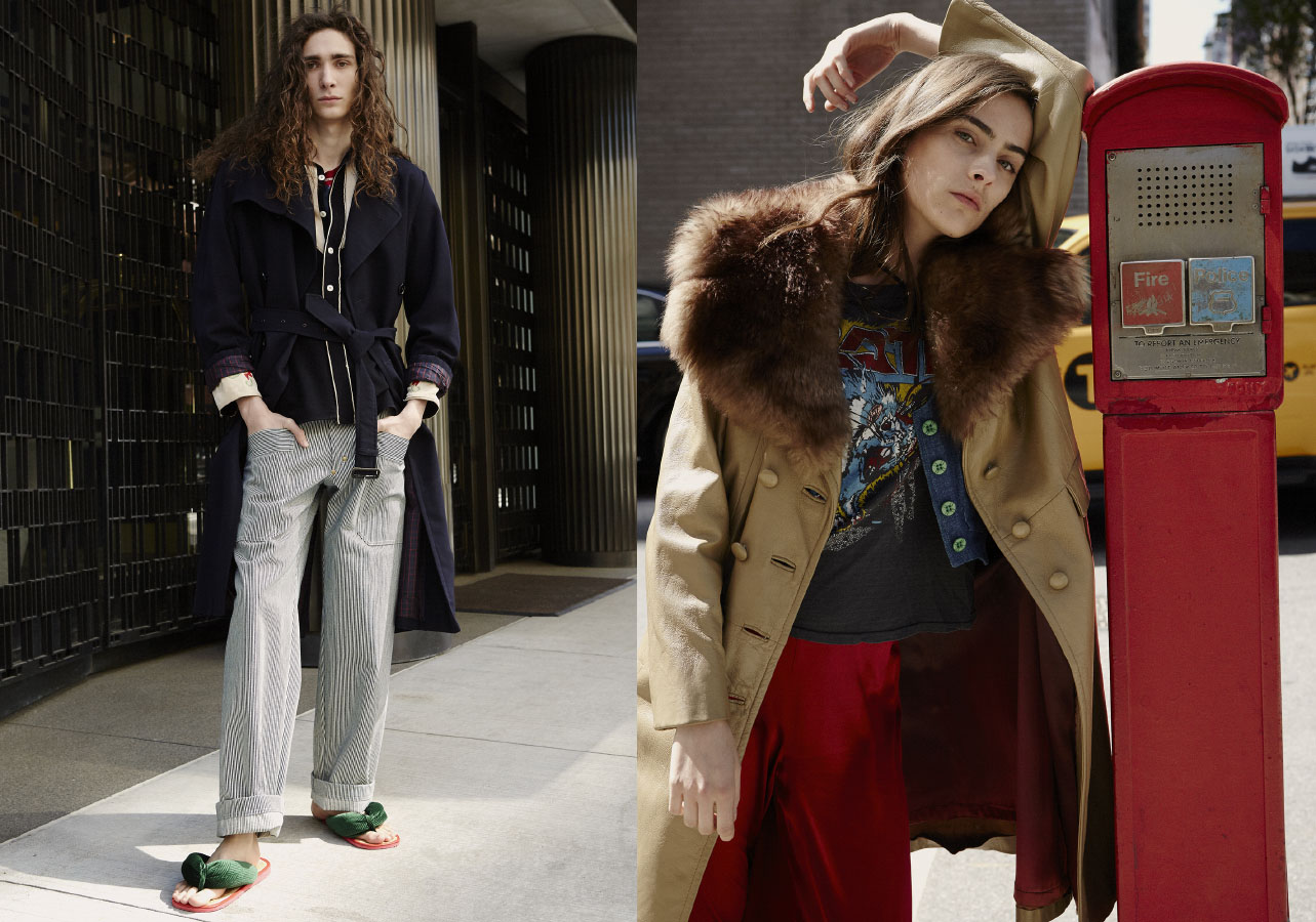 Briar wears coat and top CARLA AND CARLA pants MARTIN KEEHN sandals STYLIST’S OWN . Charlotte wears coat, vest and t-shirt CARLA AND CARLA pants BREELAYNE