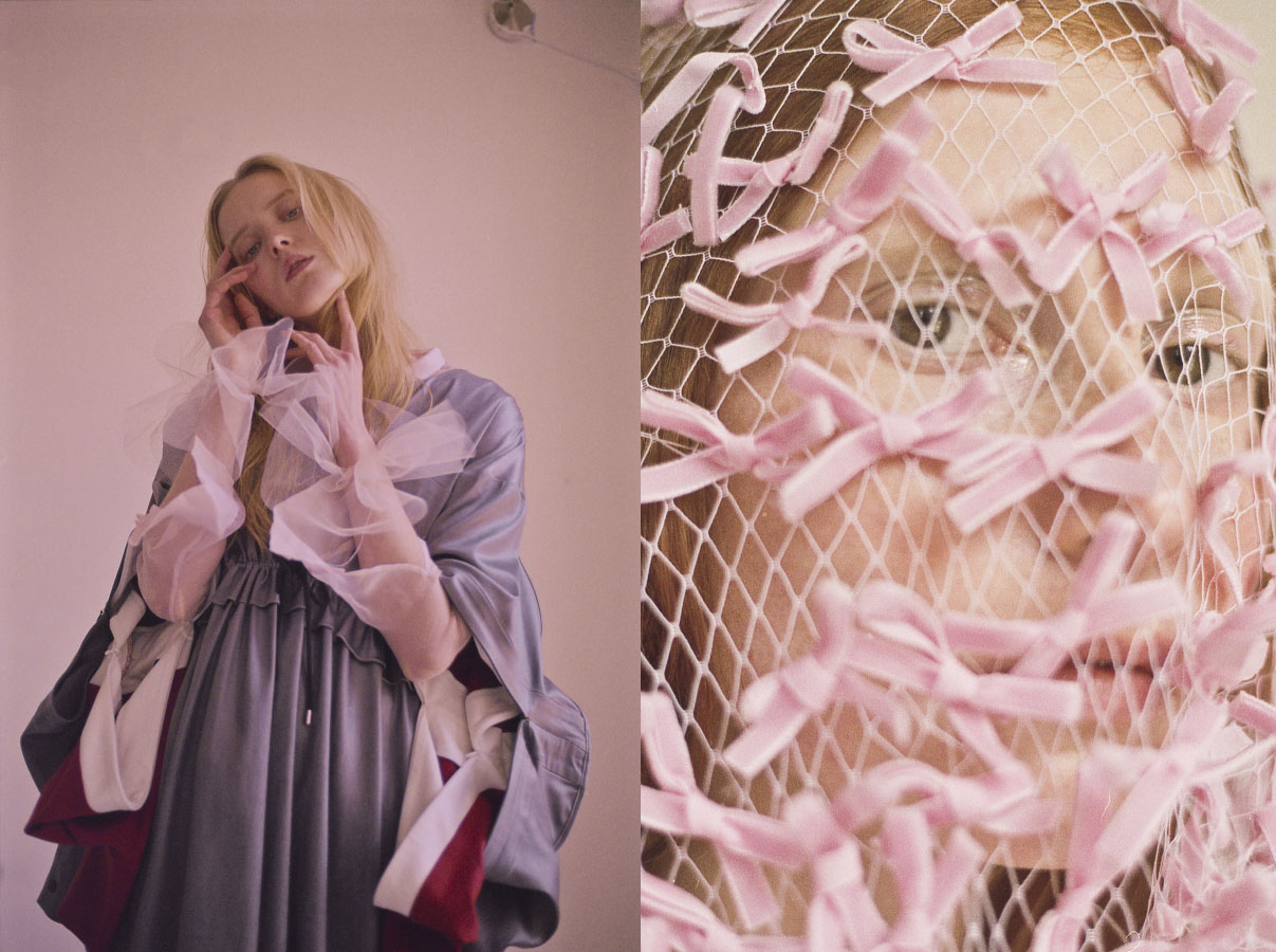Eva wears jacket and dress DANIELLE ROMERI L blouse CECILIE BAHNSEN cuffs STYLIST'S OWN