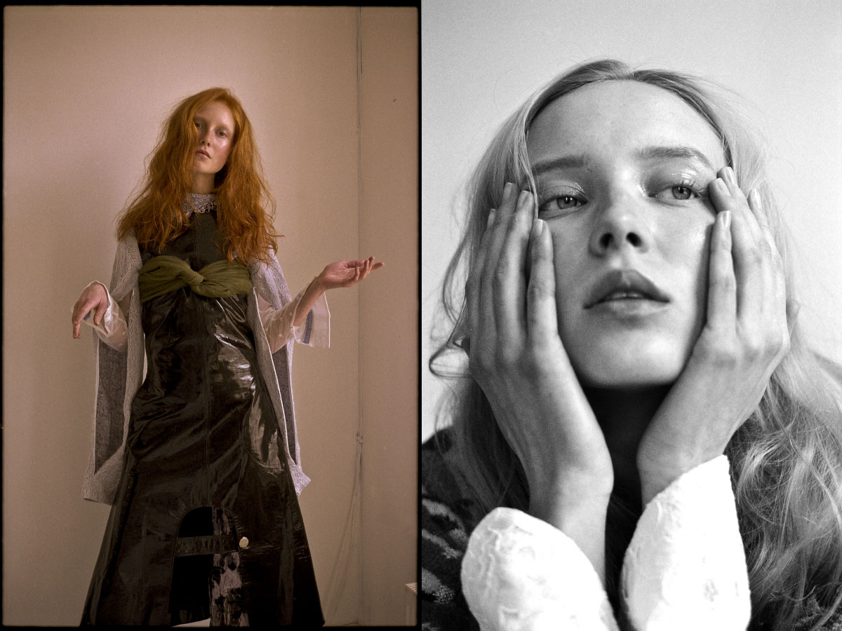 Jessica wears dress ANN-SOFIE BACK sweater and pants DANIELLE ROMERIL shirt PREEN LINE . Eva wears jumpers HOUSE OF DAGMAR shirt JH ZANE