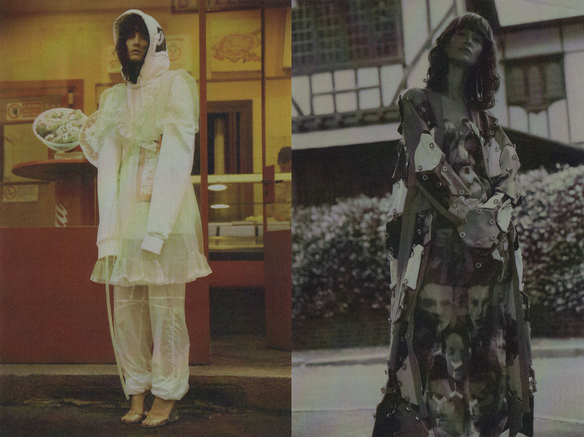 hoodie HAKAAN YILDIRIM tulle MIU MIU pants GUNTAS shoes LOEWE . earrings and dress MARCO GRISOLIA jacket HAKAAN YILDIRIM boots GIVENCHY