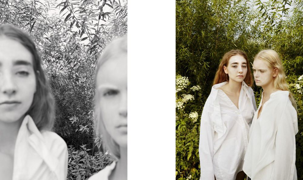 Katharina wears shirt MINJU KIM . Greta wears blouse NOBI TALAI