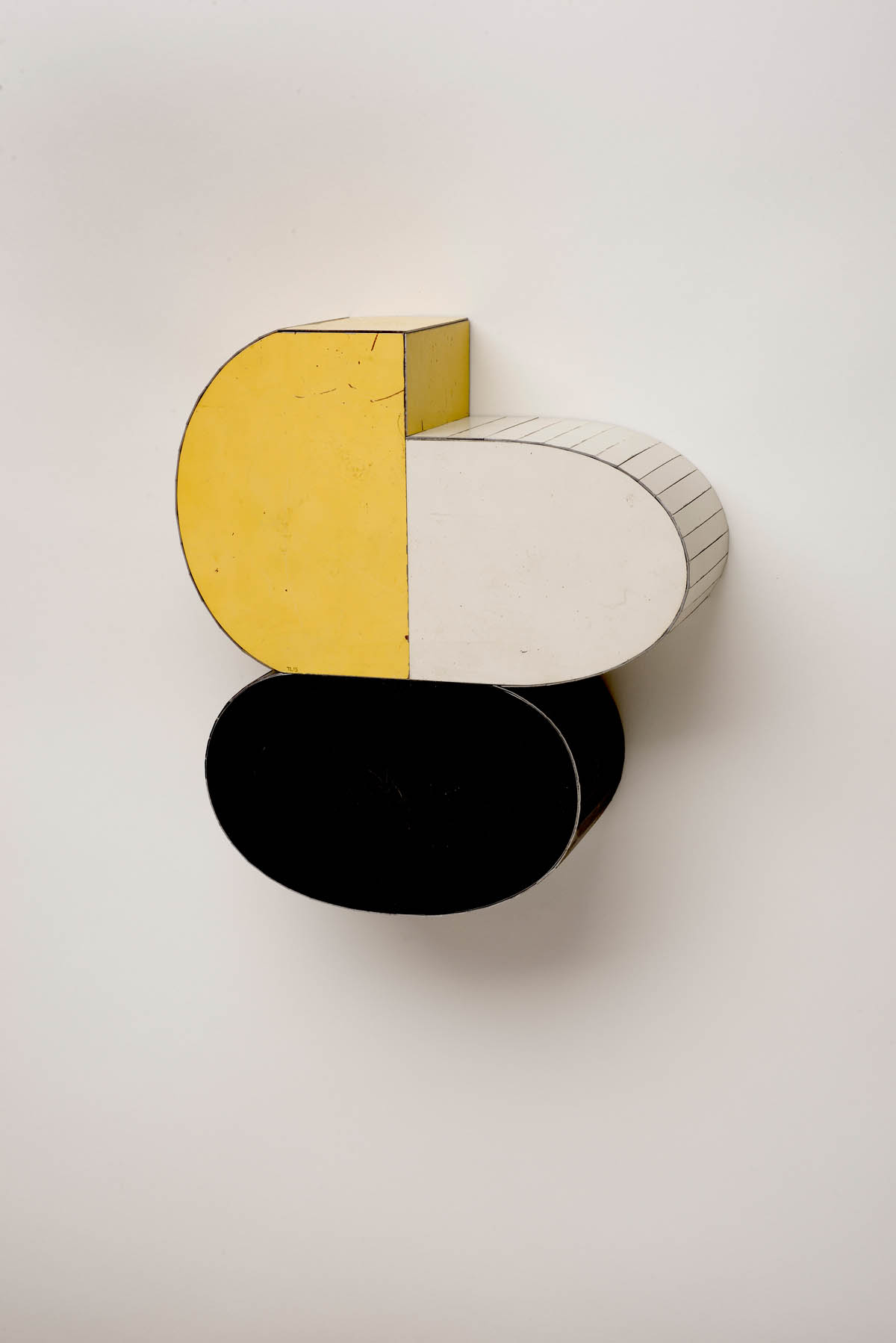 Big Baby, 2015, Salvage Steel, Marine-grade Plywood, Silicone, Vulcanized Rubber, Hardware, Chemicals, 25.4 x 25.4 x 7.62 cm. Private Collection, Dallas, Texas