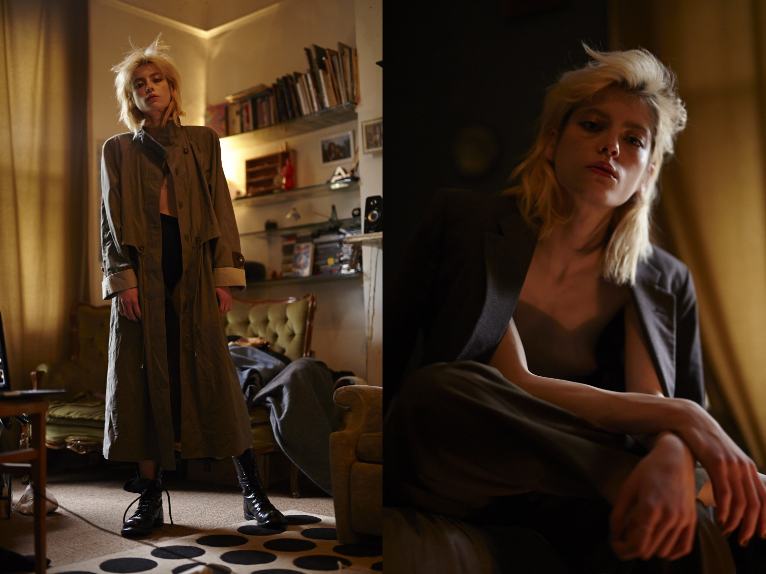trench coat BEYOND RETRO tank AMERICAN APPAREL boots BLITZ LONDON . all BEYOND RETRO