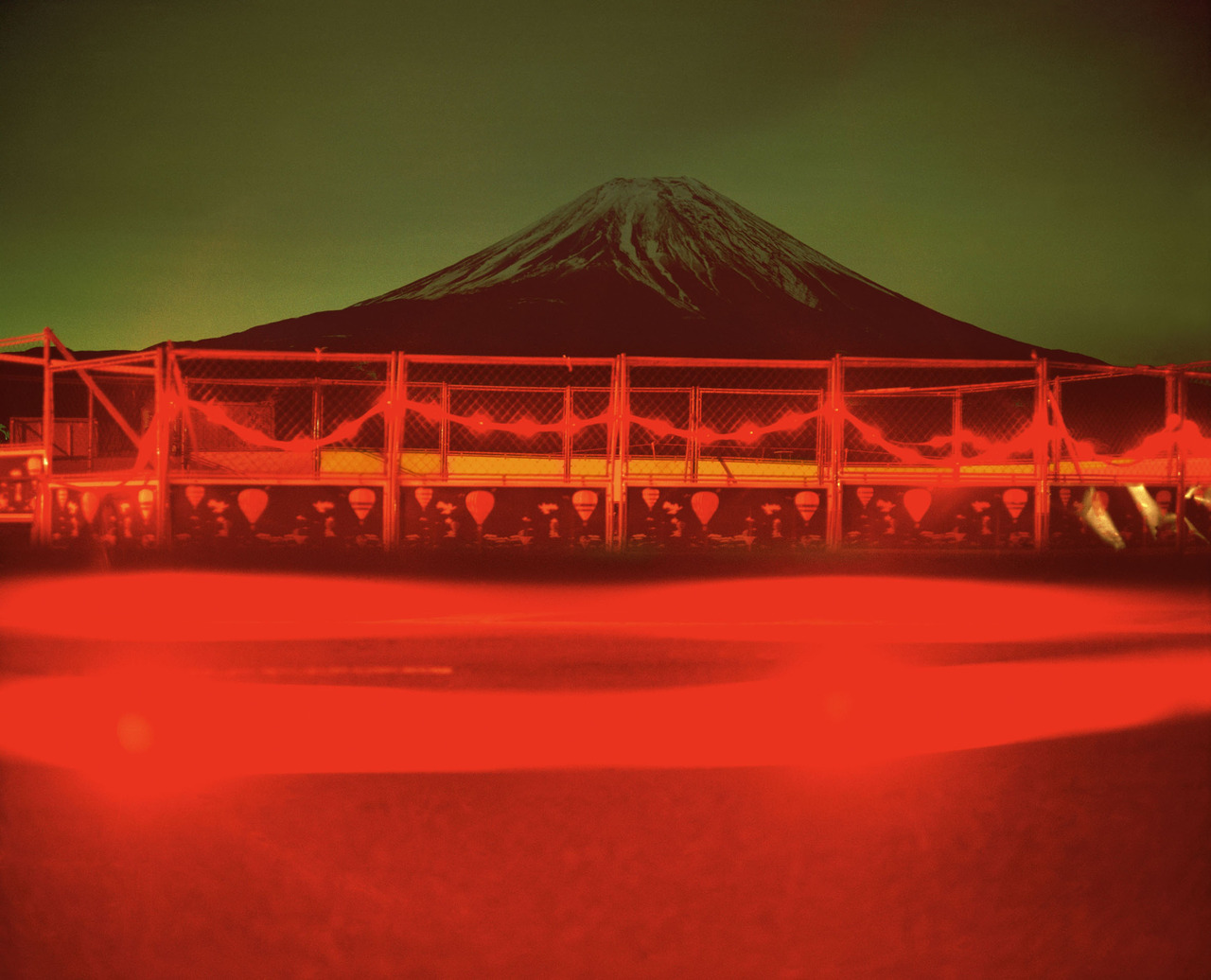 Japan, Road works and Fuji near Kawaguchiko
