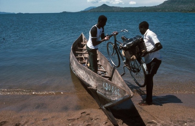 Kenya, Lake Victoria, Small Boat Ferry Transporting People To The Islands, 1983