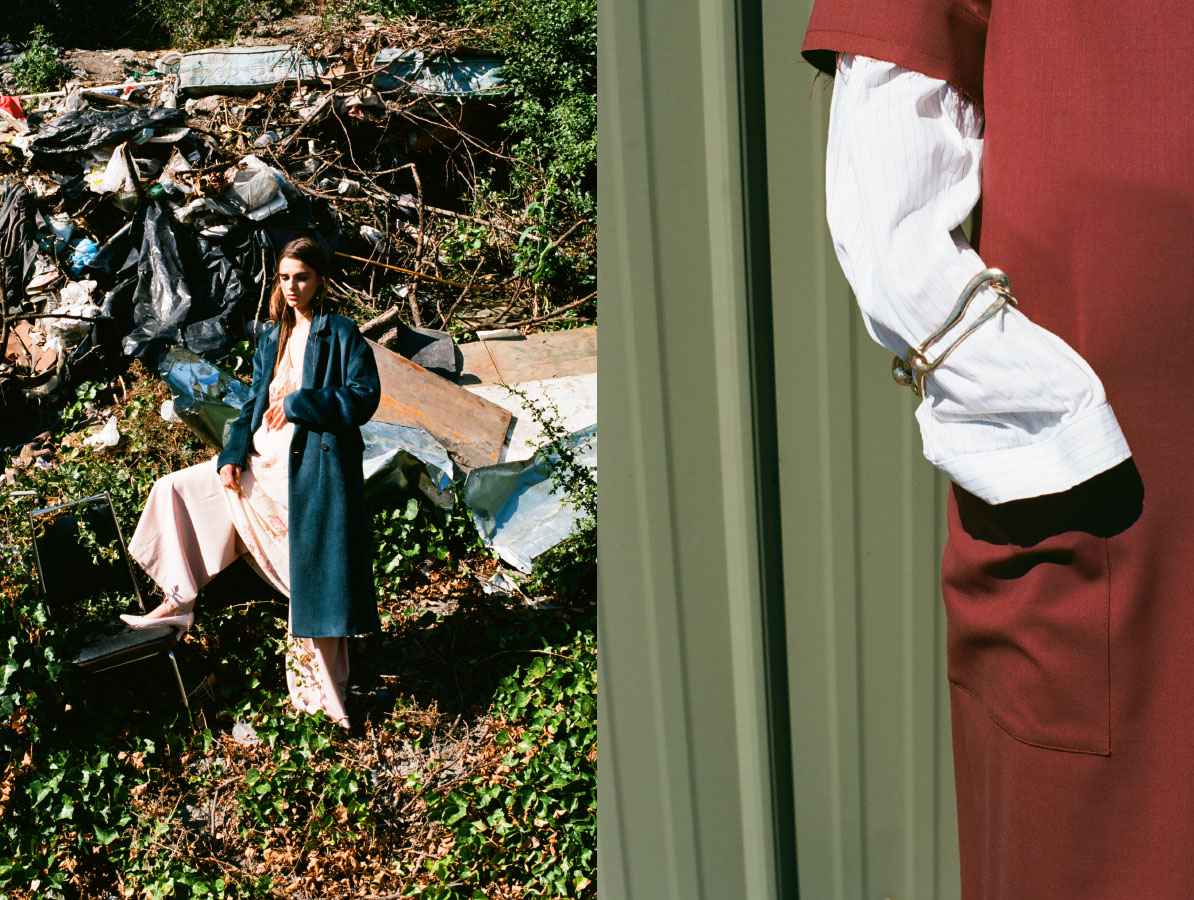 coat and pants SCHAI dress STYLIST'S OWN shoes VINTAGE . blouse STYLIST'S OWN dress SCHAI bracelet FARIS