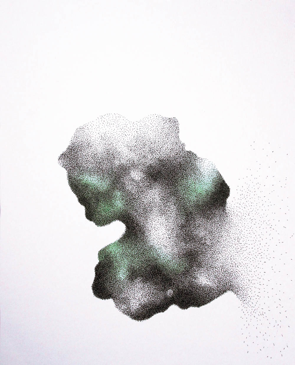 Les Hybrides, 2014-2016, drawing series ink on paper, colored pencil 40x50 cm each