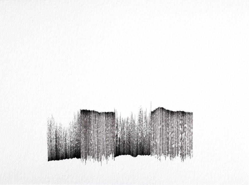 Les Fragments, 2015, drawing series ink on paper 14,9x19,9 cm each. Image: Adeline Moreau