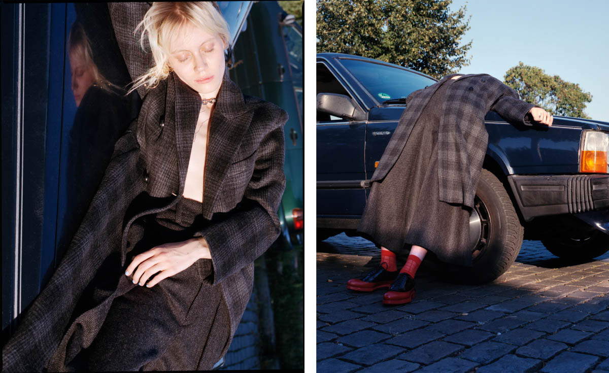 coat WEEKDAY pants HERR VON EDEN socks COS shoes PRADA