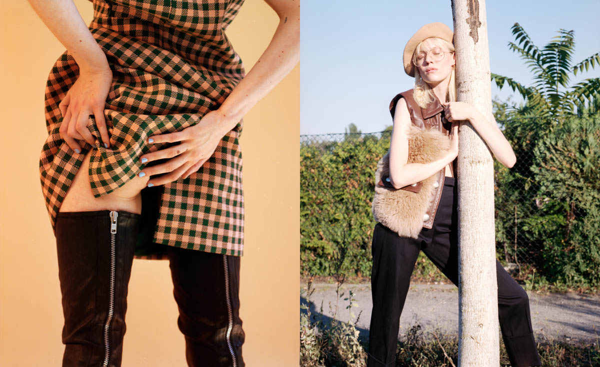 dress PRADA boots MAISON MARGIELA . vest PRADA pants COS