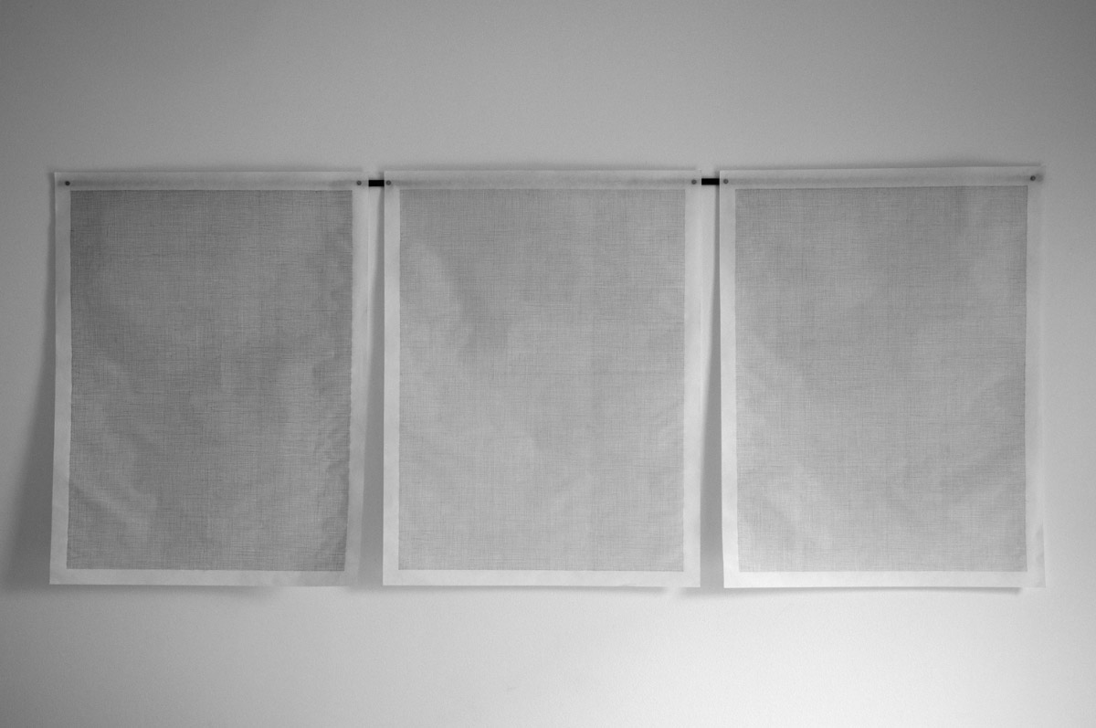 Lignes d'Erre, 2014, open series 6H pencil on 60g, papers variable dimensions
