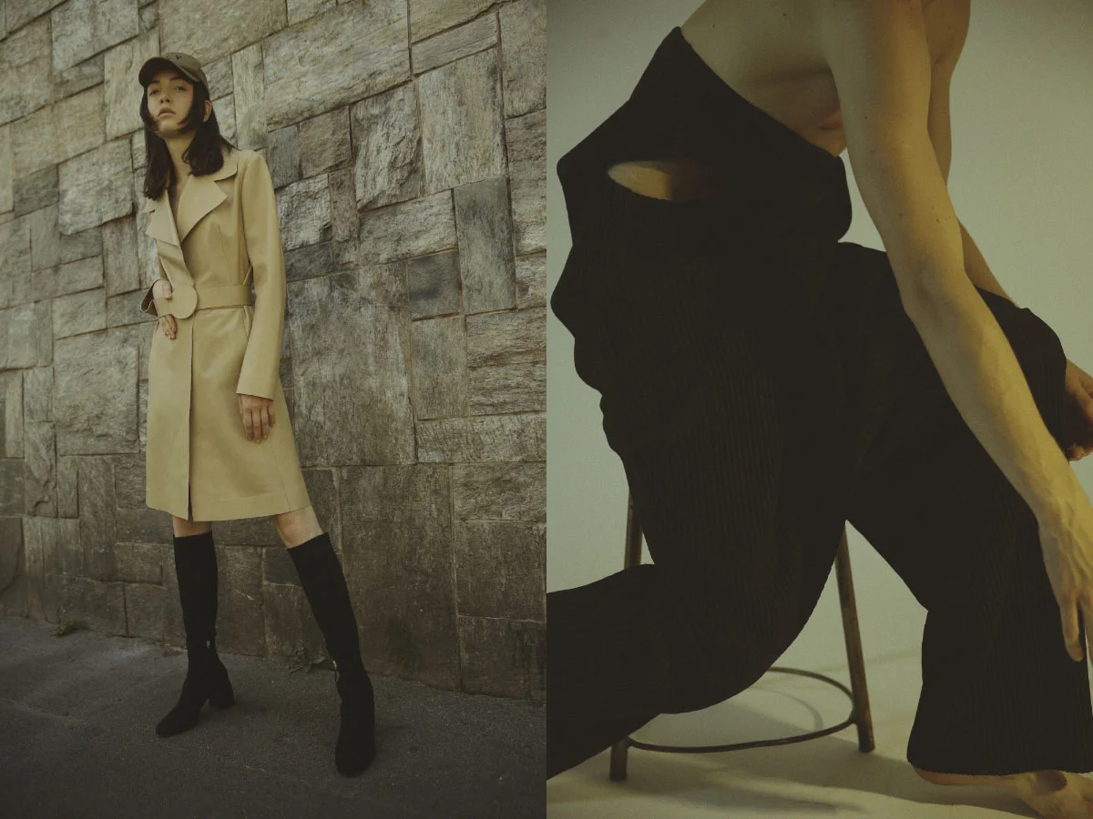 hat VAR/CITY coat and boots SPORTMAX . jumpsuit ISSEY MIYAKE