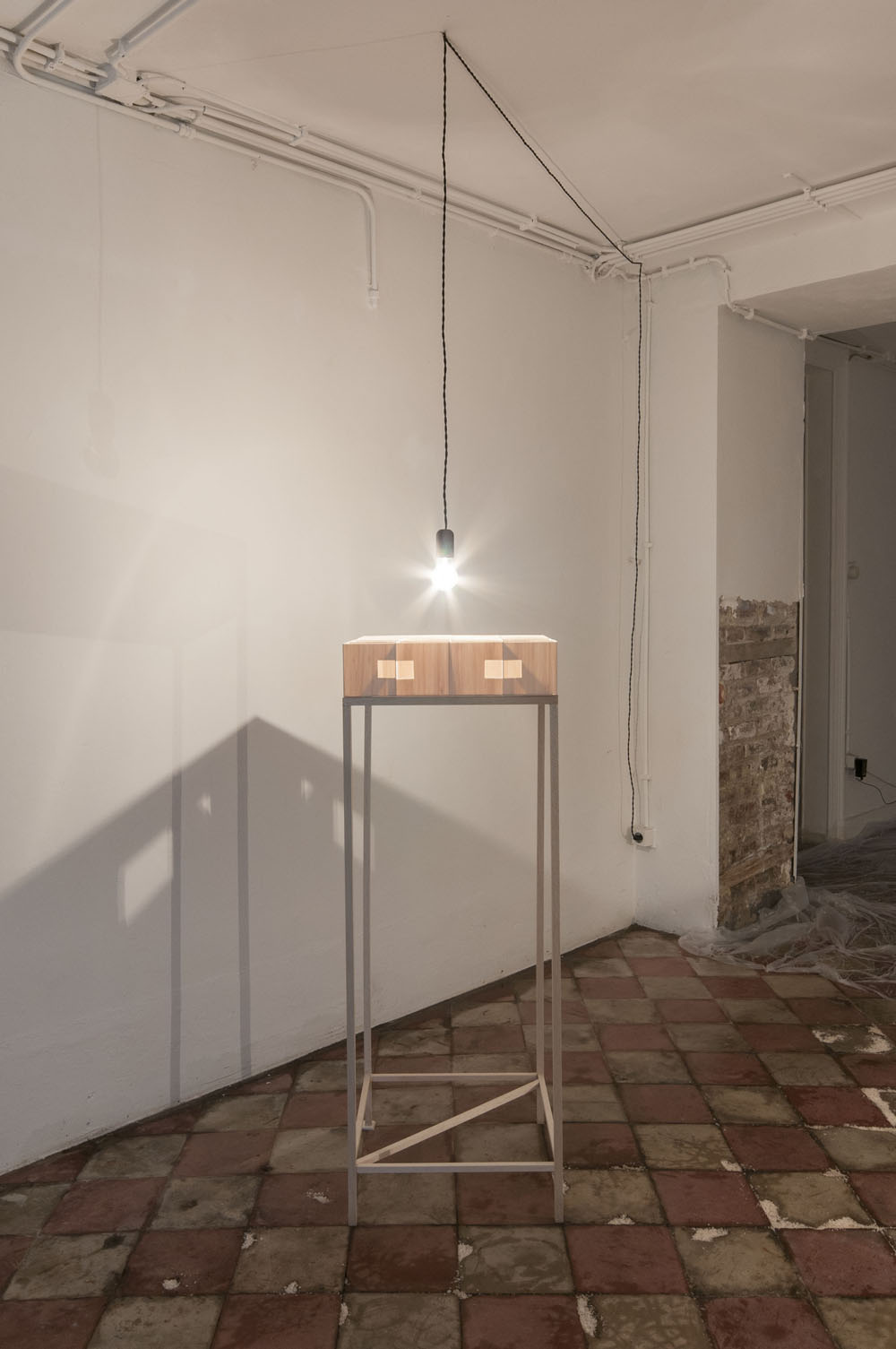 Labyrinthe 02/02 (extrait de maquette), 2016, balsa 40 x 40 x 110 cm