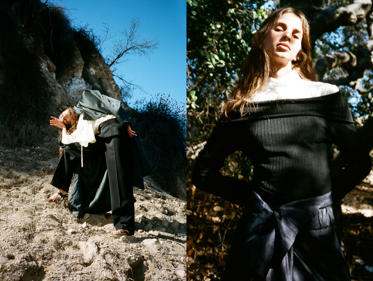 trench NOMIA bodysuit DONNA KARAN pants YSL shoes CELINE archives. shirt dress and bodysuit PARI DESAI skirt DRIES VAN NOTEN