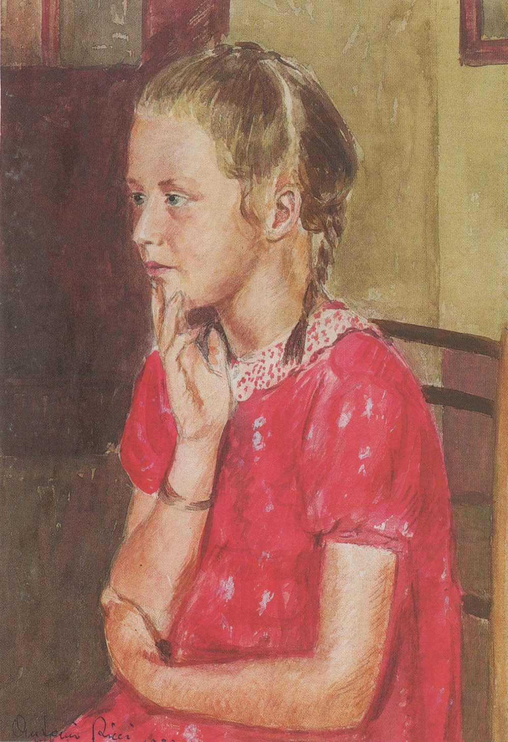 Ragazzina in rosso, 1938
