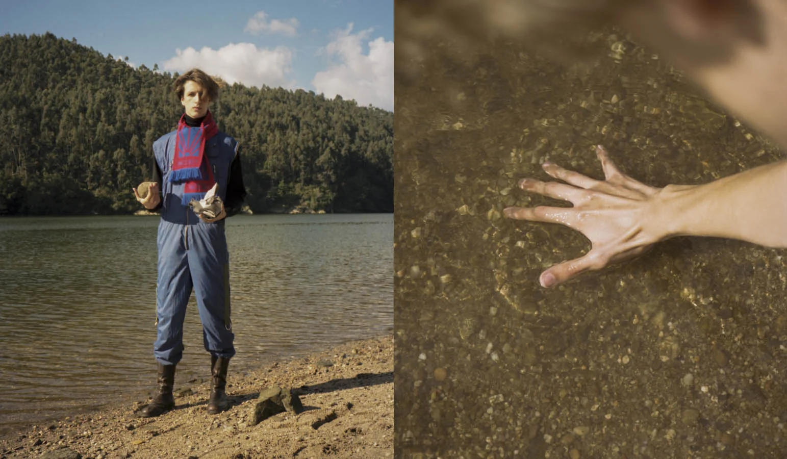 jumpsuit ESTELITA MENDONÇA turtleneck STYLIST’S OWN scarf GOSHA RUBCHINSKIY shoes JIL SANDER