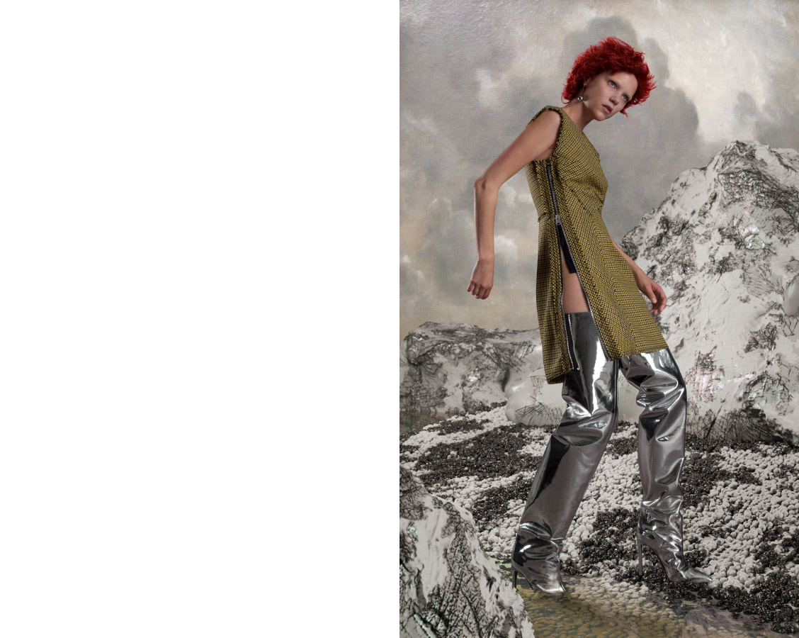 dress 3.1. PHILLIP LIM earring WEEKDAY boots BALENCIAGA