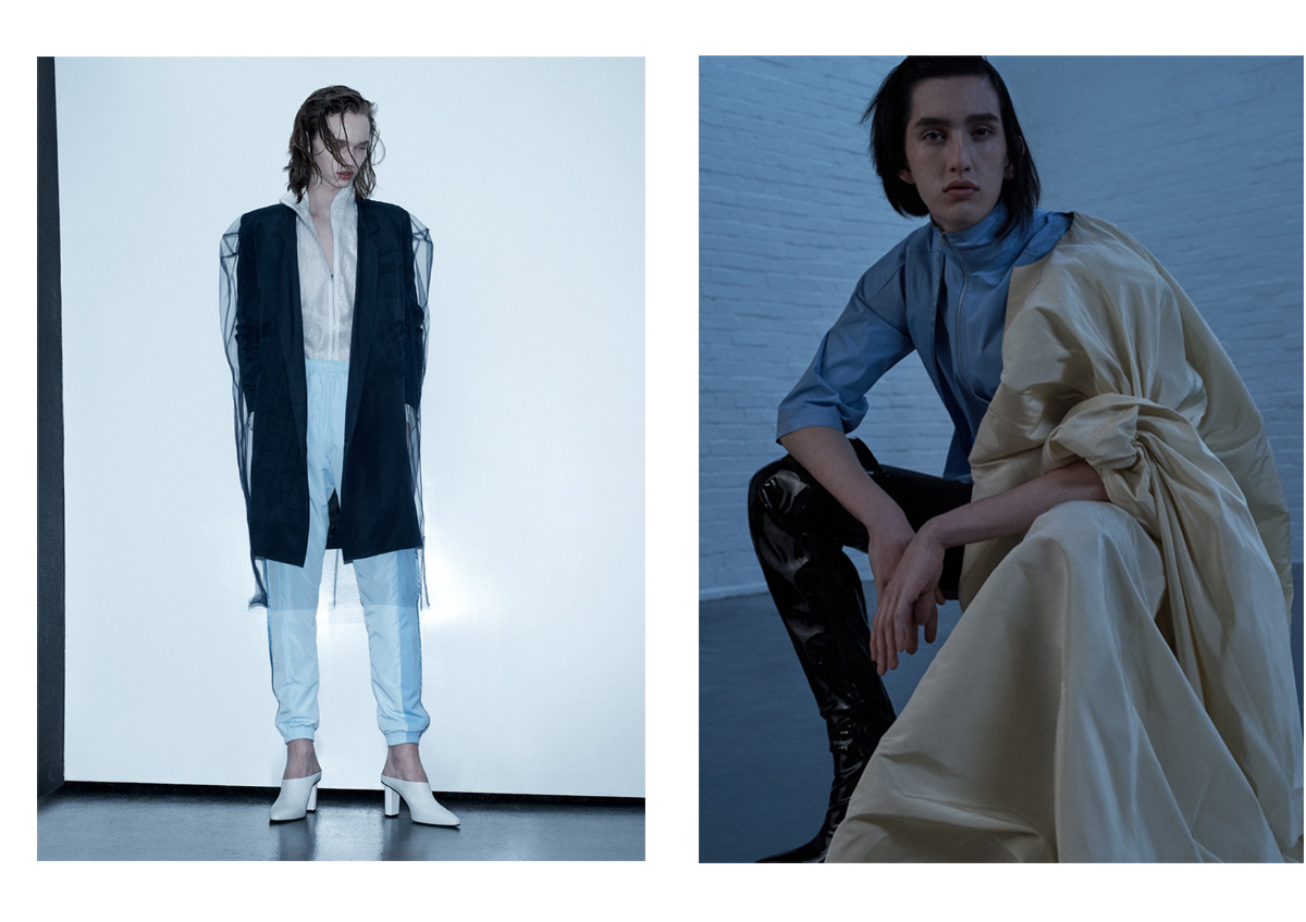 track jacket and pants COTTWEILER blazer and transparent top J JS LEE . top COTTWEILER shoulder piece EMMA BERGAMIN