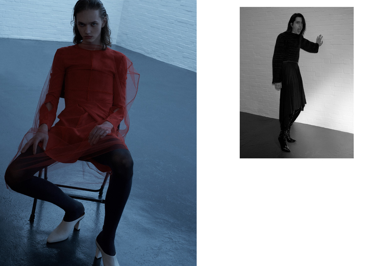 dress and transparent top J JS LEE . sweater and skirt HARRY EVANS