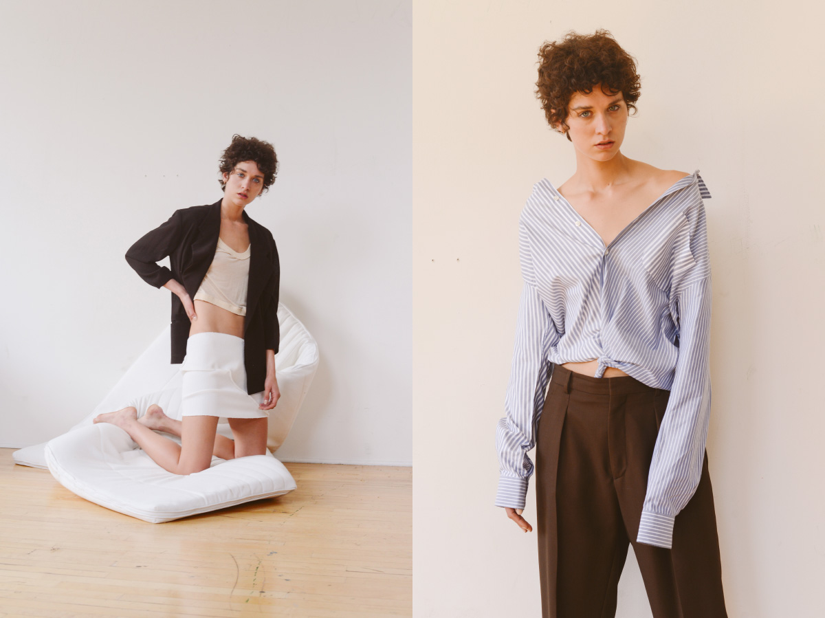 blazer YOHJI YAMAMOTO top and top as skirt DESIREEKLEIN . all garments SECOND LAYER