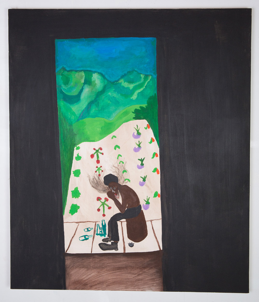 "black mans therapy" oil on canvas 36" x 42"