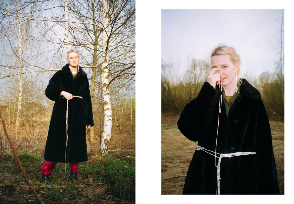pants STYLIST'S OWN fur coat VINTAGE shoes RALPH LAUREN