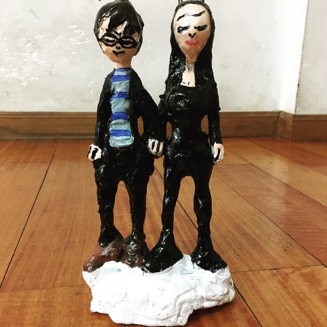 My sculpture of photography duo Inez and Vinoodh, they liked it too!