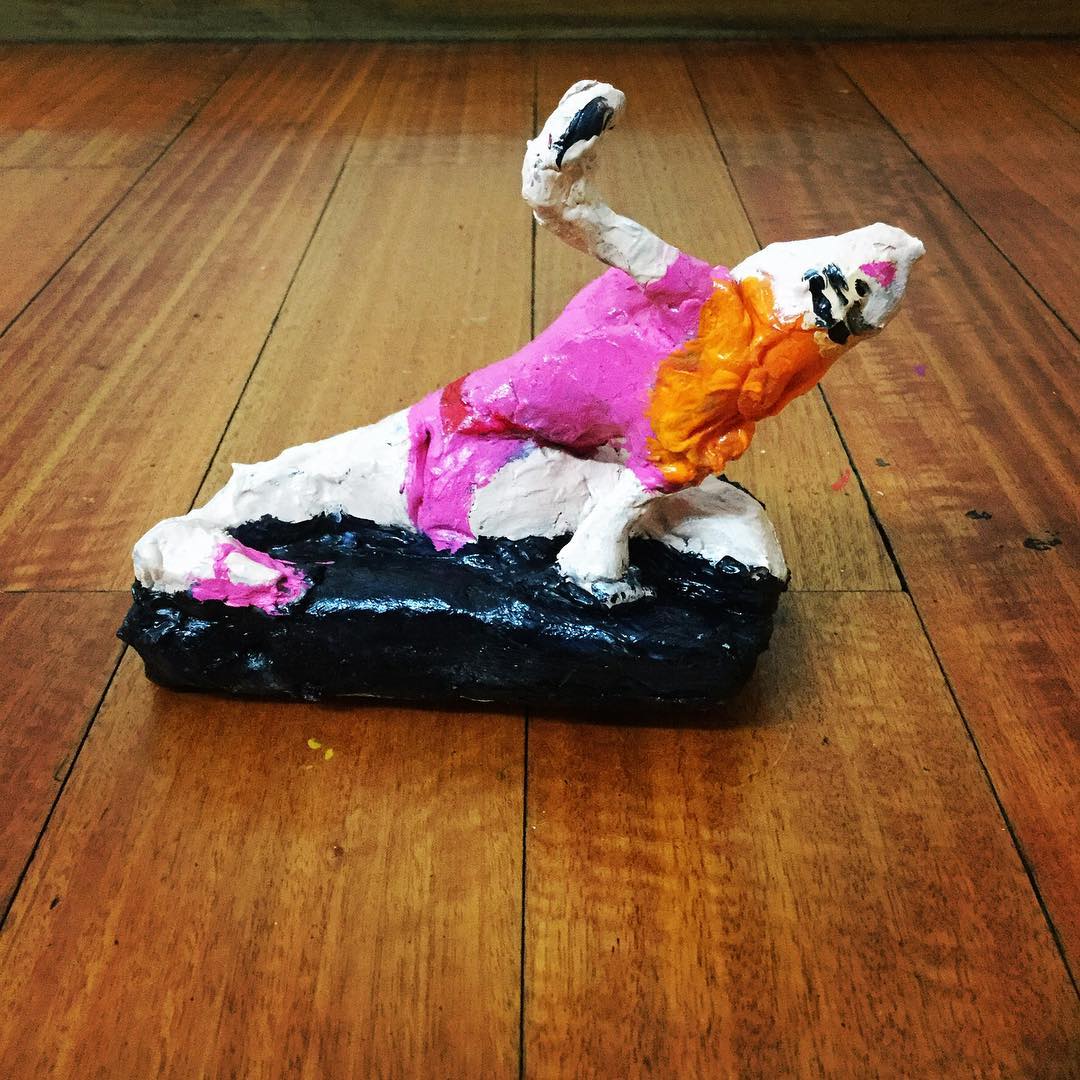 Sculpture of Madonna's 'Confessions on a dance Floor' iconic album cover.
