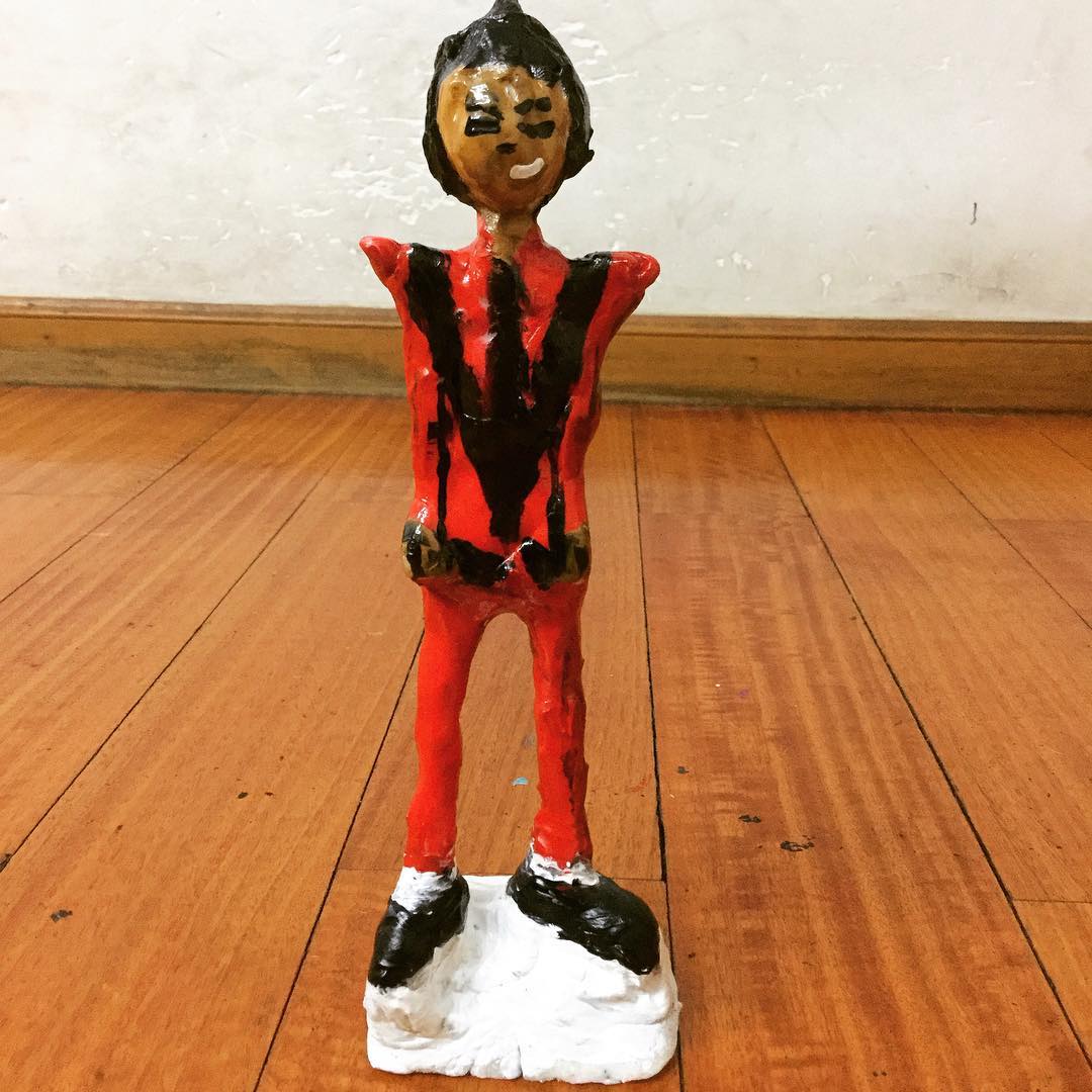 Michael Jackson's iconic 'Thriller' look sculpture.