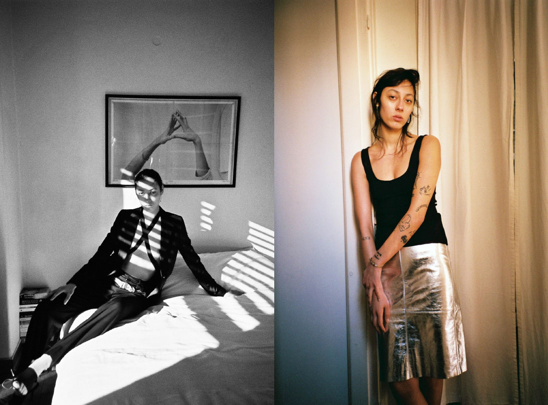 blazer, belt and sandals HELMUT LANG at ENDYMA.com Archives pants SAINT LAURENT . vest and bracelet HELMUT LANG at ENDYMA.com Archives skirt STEFANIE BIGGEL