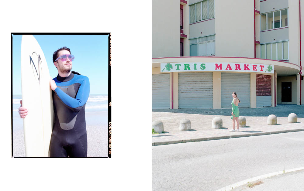 Andrea wears sunglasses RETROSUPERFUTURE . Monica wears dress ECKHAUS LATTA