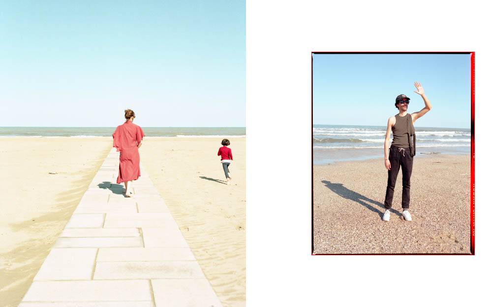 Sofia wears dress CHRISTOPHE LEMAIRE . Filippo wears t-shirt ECKHAUS LATTA