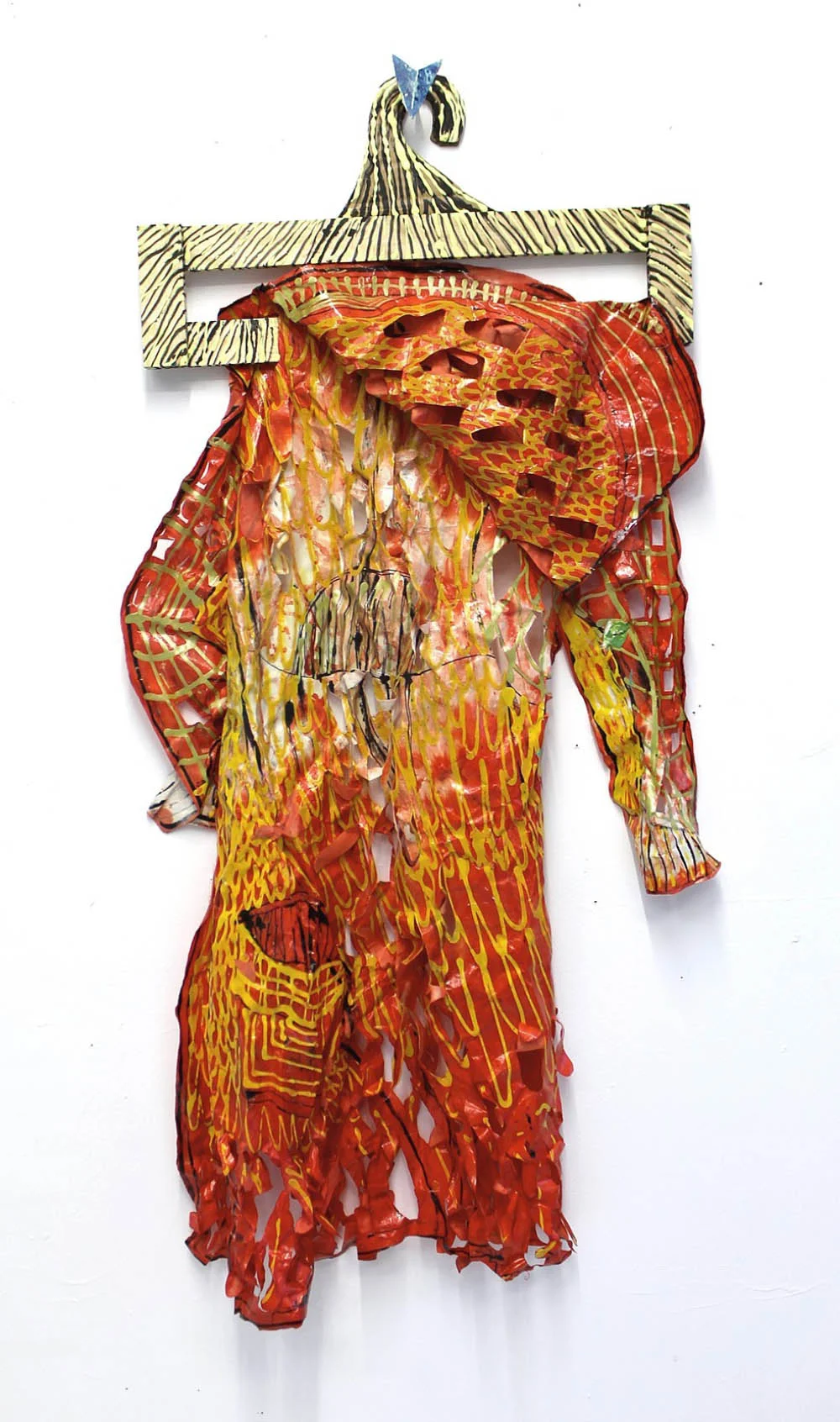 Raincoat, 2014, acrylic, ink and fabric dye on Japanese Okawara paper, 48" x 30"