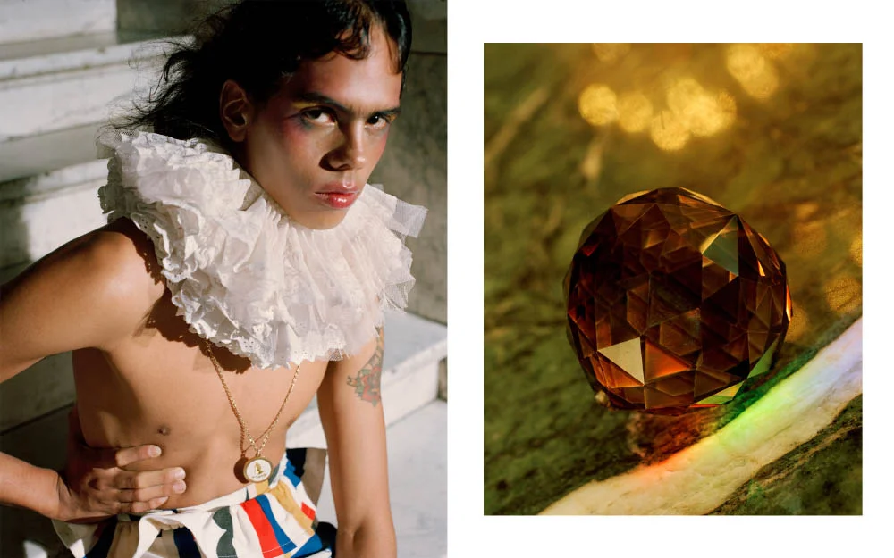 necklace STYLIST’S OWN earrings STYLIST’S OWN collar BAS KOSTERS trousers BAS KOSTERS