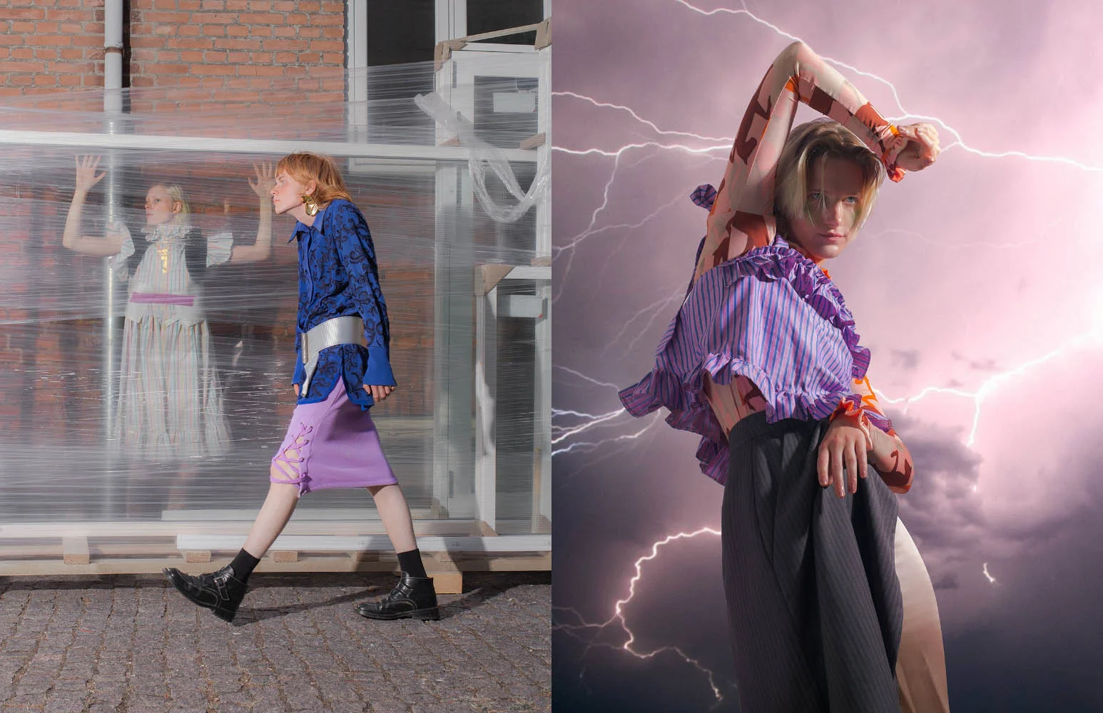 Louise wears dress SOFIE SOL STUDIO top FREYA DALSJØ boots STINE GOYA Louie wears blouse STINE GOYA belt STYLISTS OWN skirt BLANCHE shoes STYLISTS OWN . Amalie R wears top SOFIE SOL STUDIO turtle neck STINE GOYA skirt FREYA DALSJØ
