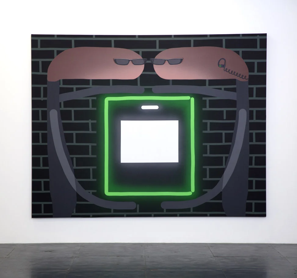 'Security Theft', 2019, oil and acrylic on canvas, 225cm x 175cm . 'Oli Epp x Richard Heller'.